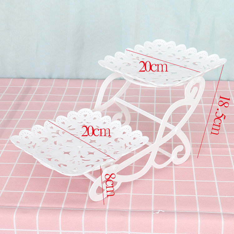 Estilo europeo de tres capas bandeja de la torta merienda estante plato de fruta cumpleaños decoración del partido suministros boda postre Mesa estante de la torta