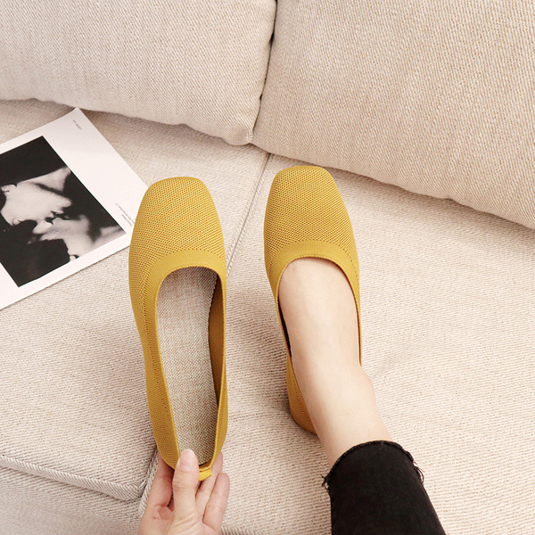 Knitted casual shoes flat
