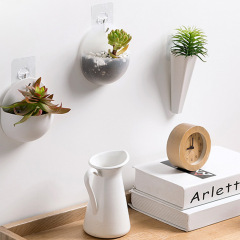 Home hydroponic wall-mounted semi-circular flower pot hanging vase lazy plastic wall-mounted pothos hanging conical flower pot