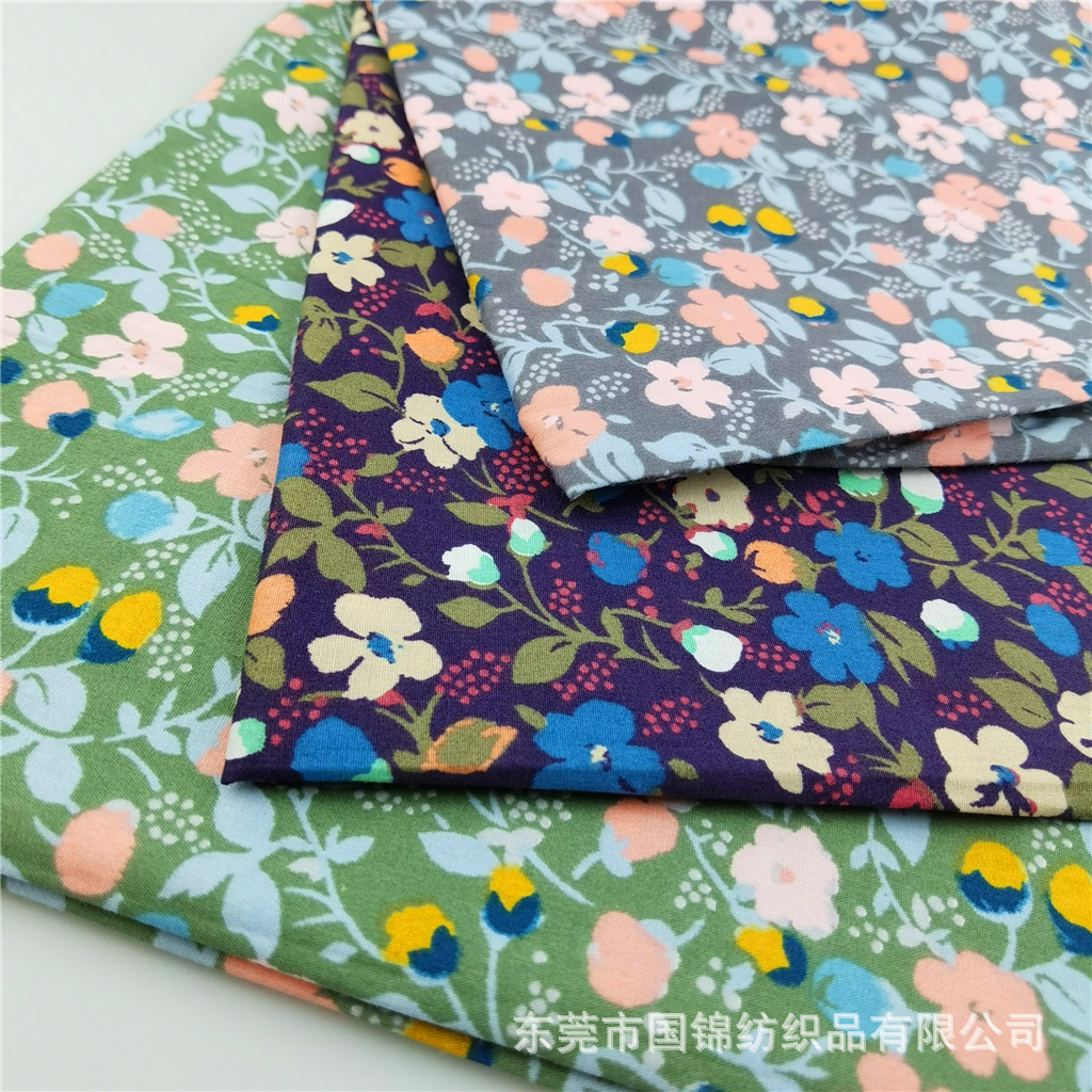 小碎花童装面料 全棉府绸印花布 夏季新品纯棉花布
