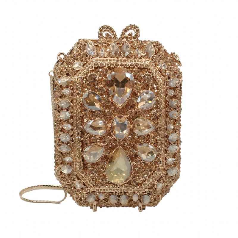 * Bolsa de diamantes AliExpress transfronteriza bolsa de diamantes metálica hueca bolsa de cena vestido de fiesta de damas bolsa de diamantes de oro