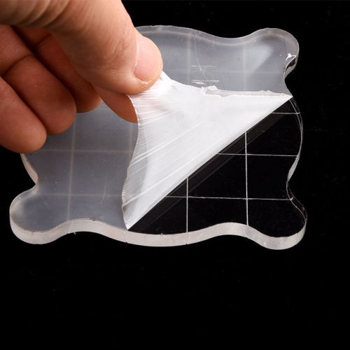 4.5mm thick handbook student sticker seal with transparent line drawing silicone crystal acrylic handle plate