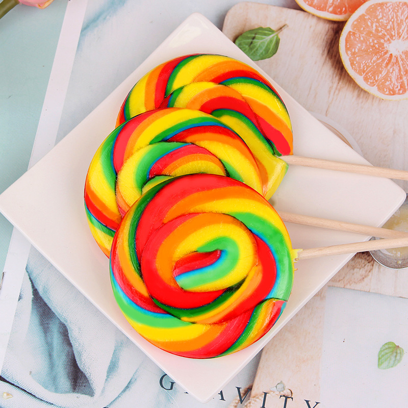 Golden rice 50g colorful wave candy kung fu candy fruit flavor lollipop children's casual snacks wholesale