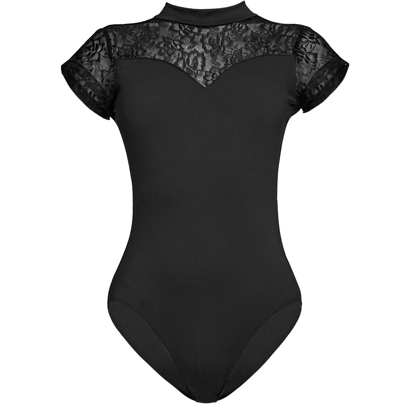 Adulto danza traje Ballet traje de pie collar encaje mono gimnasia ropa arte examen práctica ropa traje cuerpo
