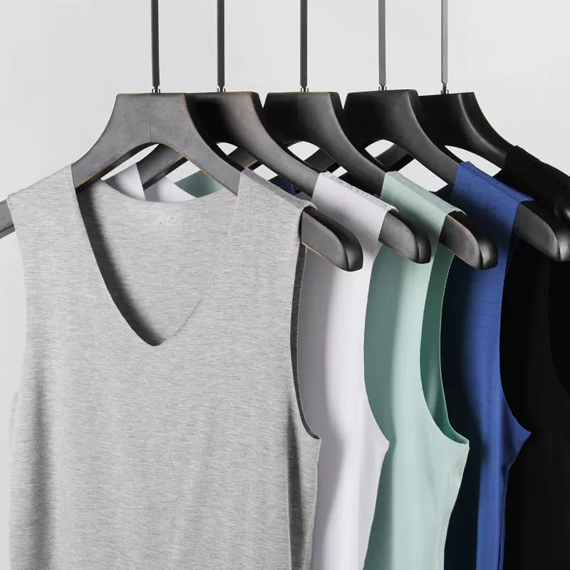 春夏季男士莫代尔背心青年坎肩跑步运动健身无袖t恤男打底衫批发