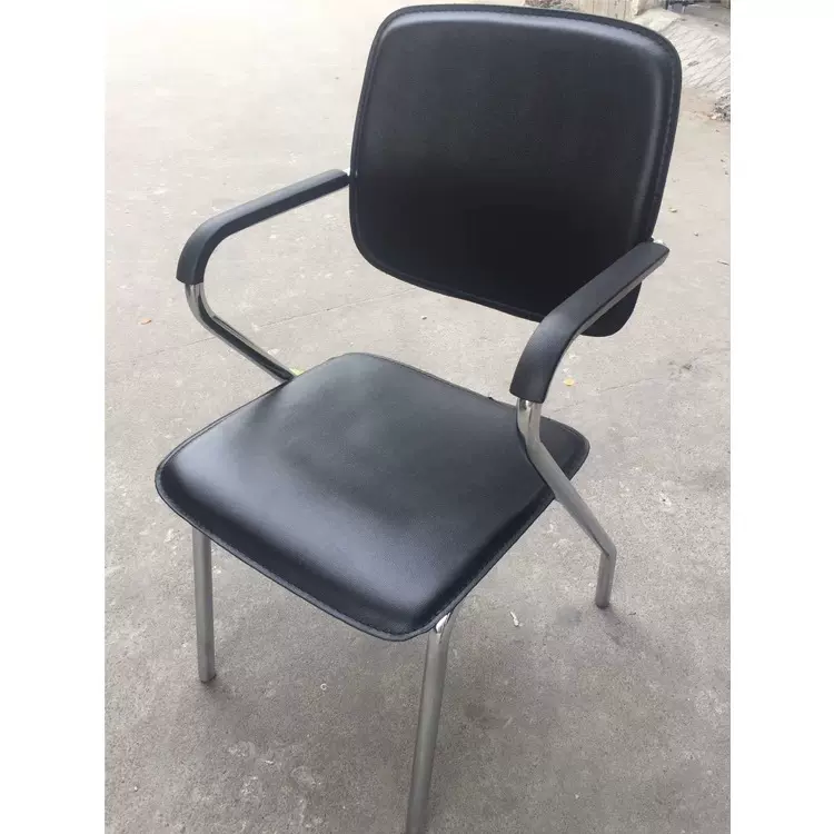 厂家直销 四角电脑办公会议椅 硬皮职员工开会客培训弓形老板椅子