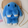 Cute plush rabbit on chain, chain, shoulder bag