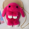 Cute plush rabbit on chain, chain, shoulder bag