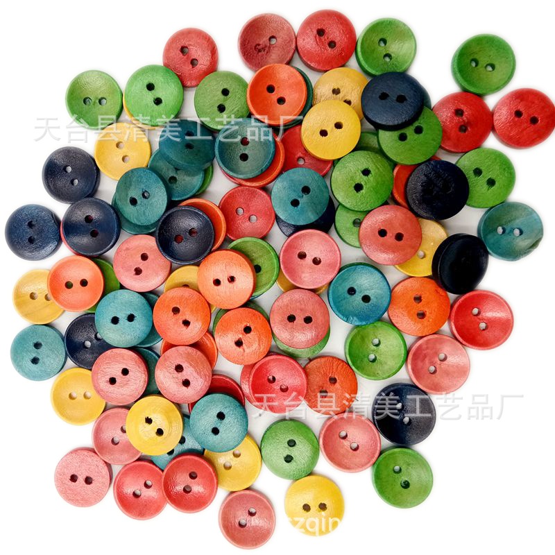 Botones de cuenco de color de 15mm, botones de color, color mixto, hermosa decoración, botones hechos a mano para niños 100 piezas por paquete