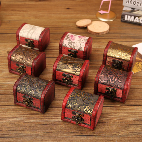 Hot-selling European creative wooden box storage box wedding candy box gift jewelry packaging box handicraft small box