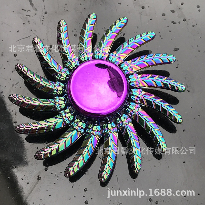 B Dedos de araña de colores, peonza, yema del dedo de metal de tres hojas, peonza de dos hojas, productos pequeños, suministro al por mayor