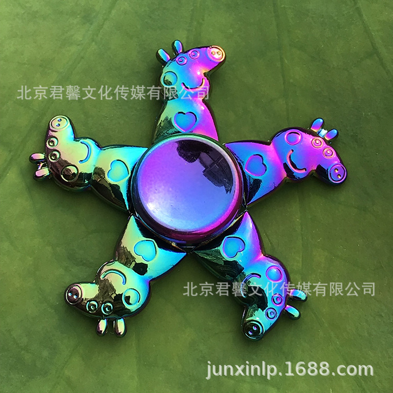 B Dedos de araña de colores, peonza, yema del dedo de metal de tres hojas, peonza de dos hojas, productos pequeños, suministro al por mayor