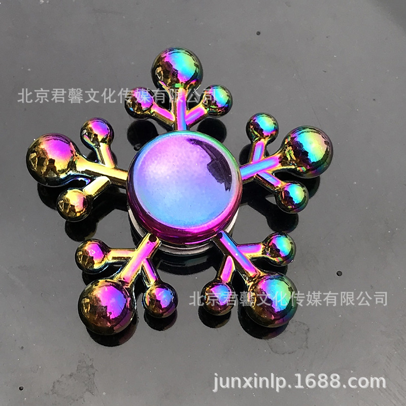 B Dedos de araña de colores, peonza, yema del dedo de metal de tres hojas, peonza de dos hojas, productos pequeños, suministro al por mayor