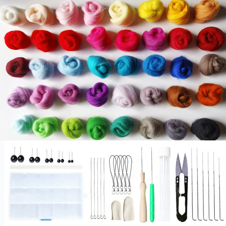 Wool Felt Woolen Material Felt Needle Felting Kit Queensland Wool Beginner's Material Pack Keychain Handmade DIY Supplies