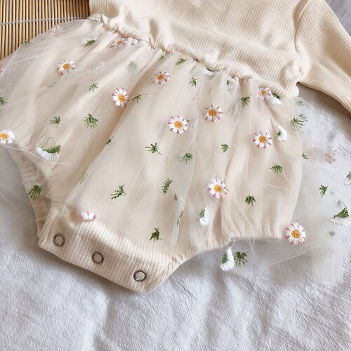 ins Korean version baby infant spring and autumn knitted mesh princess tutu skirt triangle harem rompers bag fart clothes