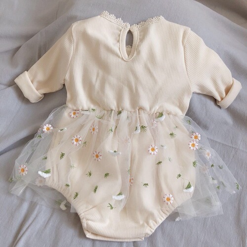 ins Korean version baby infant spring and autumn knitted mesh princess tutu skirt triangle harem rompers bag fart clothes