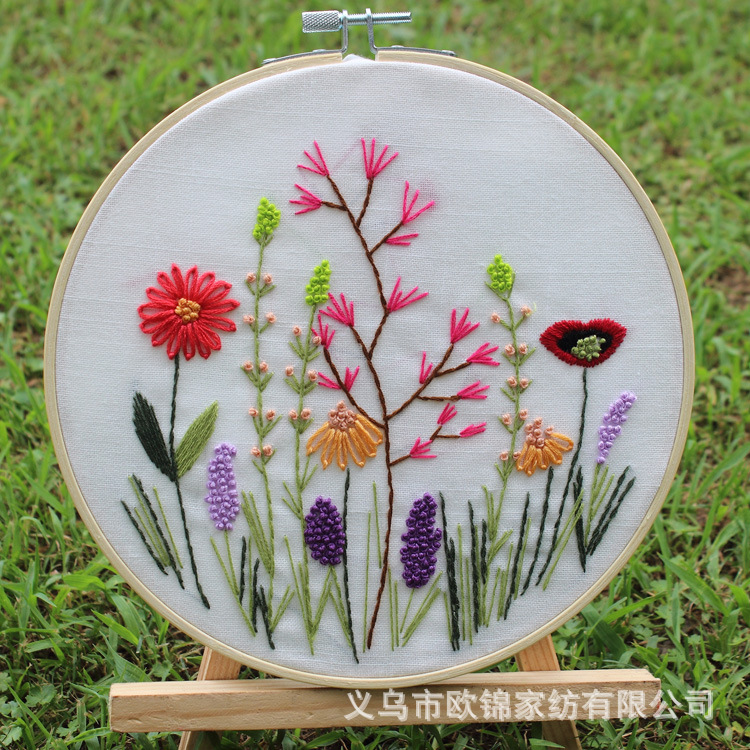 Bordado transfronterizo bricolaje paquete de material hecho a mano fragante flores y plantas serie de flores bordado europeo traje de costura