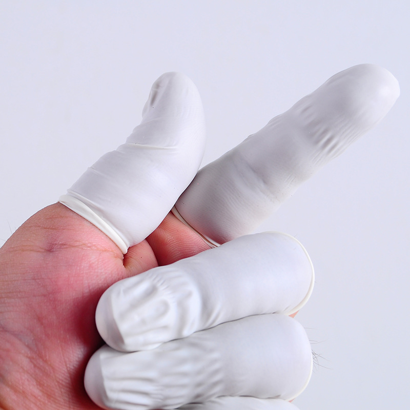 一次性乳胶手指套白色耐用美容胶指套无粉美甲手指套防护指250个