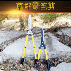 Garden tools yellow steel pipe telescopic handle pruning hedge scissors large head quenching black head white head holly lawn shears