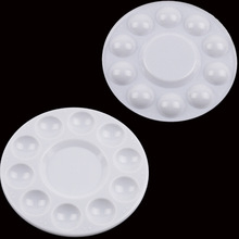 圆形10孔PP塑料圆形调色碟美术水粉颜料调色盘多种颜料调色工具