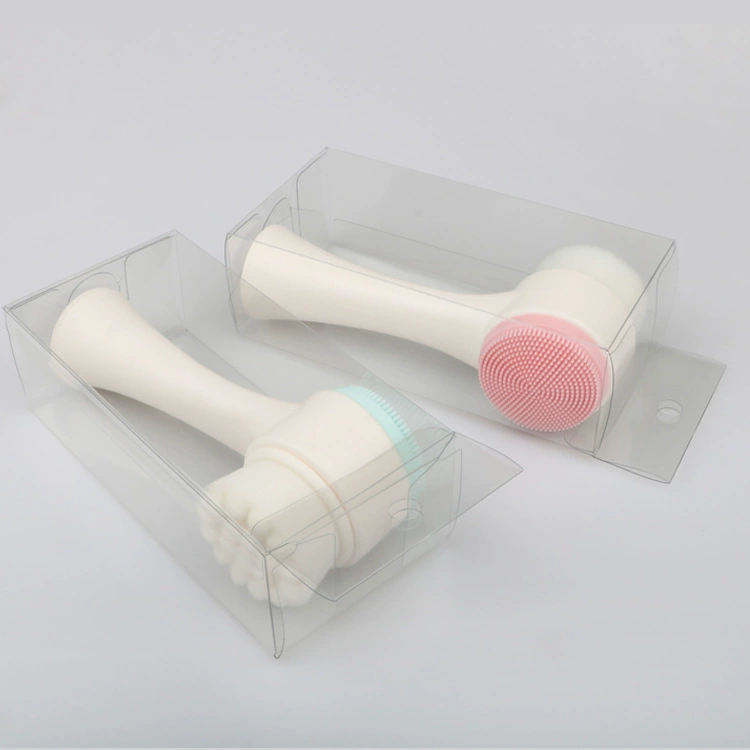 Double-sided Silicone Nylon Cleansing Brush, Standable Facial Wash Brush, Soft Bristles
