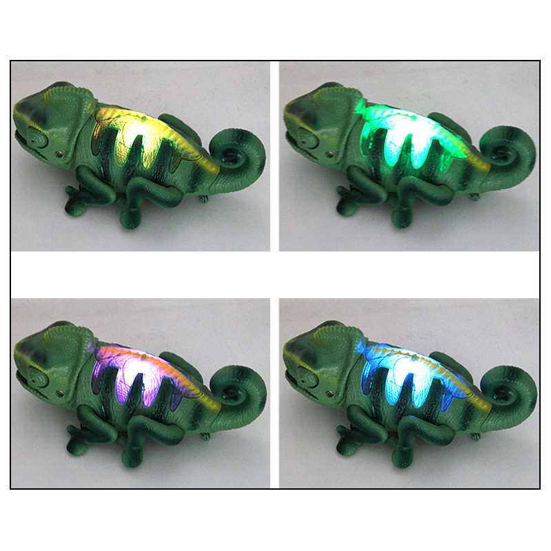 Control remoto eléctrico transfronterizo luz arrastrándose camaleón niños nuevo extraño divertido insecto atrapar truco camaleón juguete