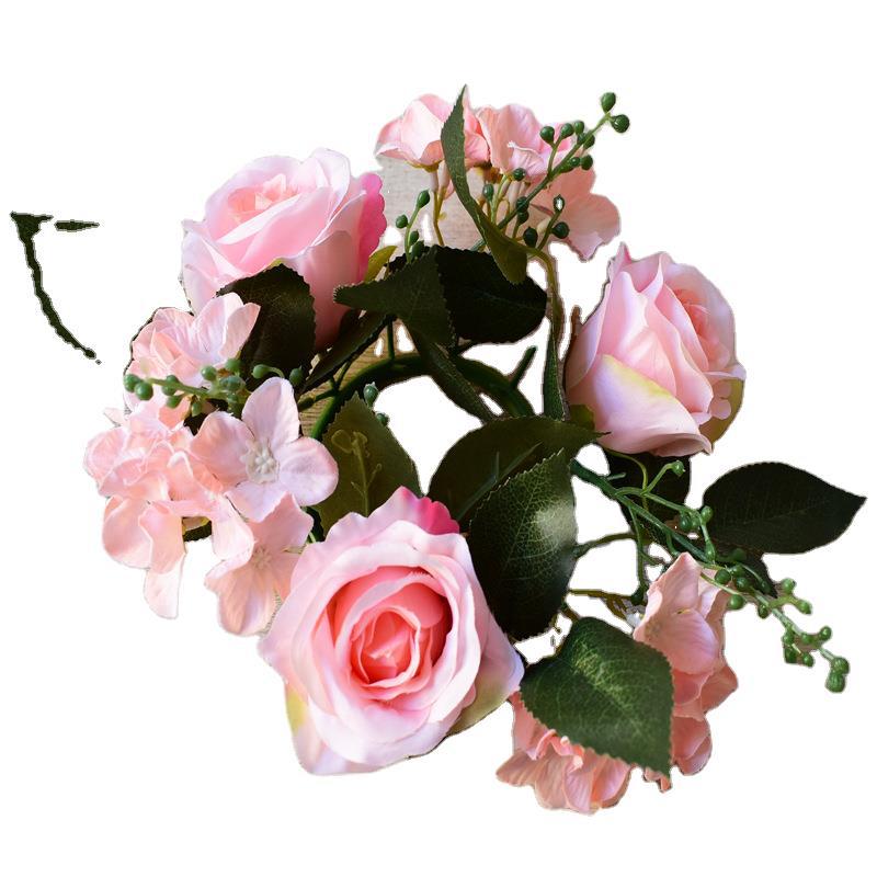 Estilo europeo flor artificial decoración candelabro Rose Garland decoración de Navidad accesorios de la ventana mesa de comedor decoración de la boda al por mayor