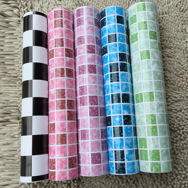 Film method decoration home thickened pvc self-adhesive wallpaper mosaic stickers kitchen bathroom wall stickers bathroom waterproof wallpaper