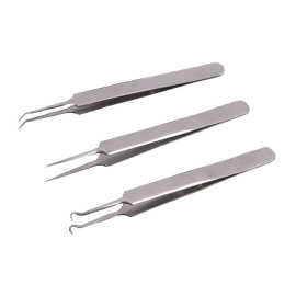 不锈钢粉刺夹痘痘针双头弯钩夹去黑头镊子细胞夹美妆工具定制批发