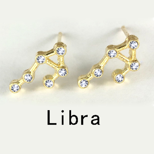 Amazon Wish cross-border exclusive diamond zodiac sign earrings set with diamond 12 zodiac signs European and American card earrings