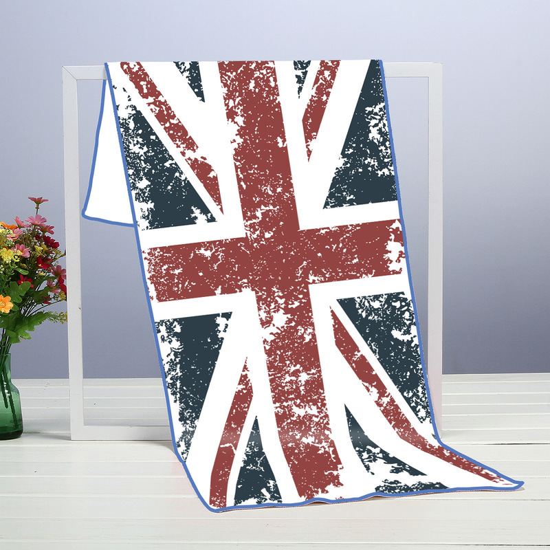 Microfiber Double-Sided Velvet Outdoor Sports Quick-Drying Beach Towel Printed Sports Towel