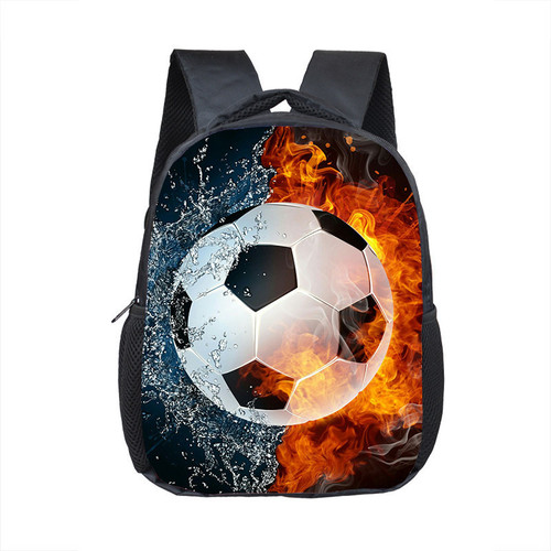 Football Print Fashion Kindergarten Backpack Children Homework Reduction Polyester Dual Shoulder Bag