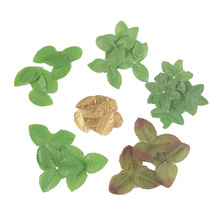 玫瑰绿叶 仿真花丝网花叶子 仿真叶片配件婚庆装饰布置道具植物