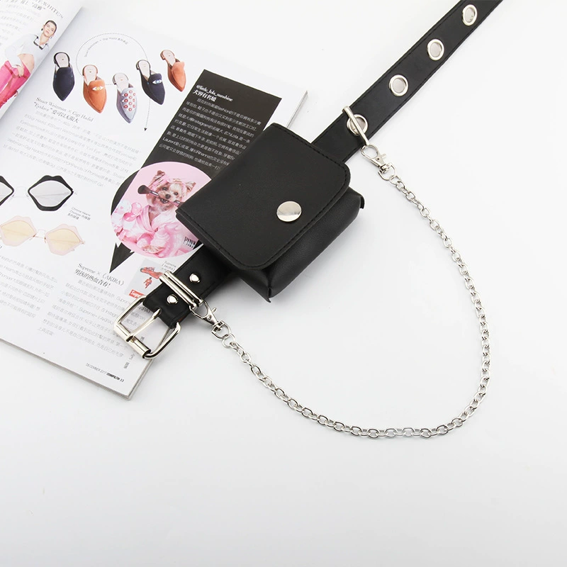  Chain, bag, trend fashionable black belt, punk style, Korean style, (Physicals)