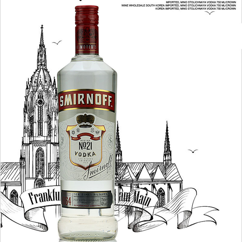 Smino red brand vodka Crown original flavor SMIRNOFFVODKA original imported licensed foreign wine Smino red brand vodka Crown original flavor SMIRNOFFVODKA original imported licensed foreign wine