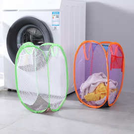 折叠式彩网脏衣篮家用衣服收纳篮放脏衣服玩具收纳桶洗衣篮杂物筐
