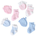 厂家直销纯色新生儿袜子套装 糖果公主条纹婴儿袜子手套