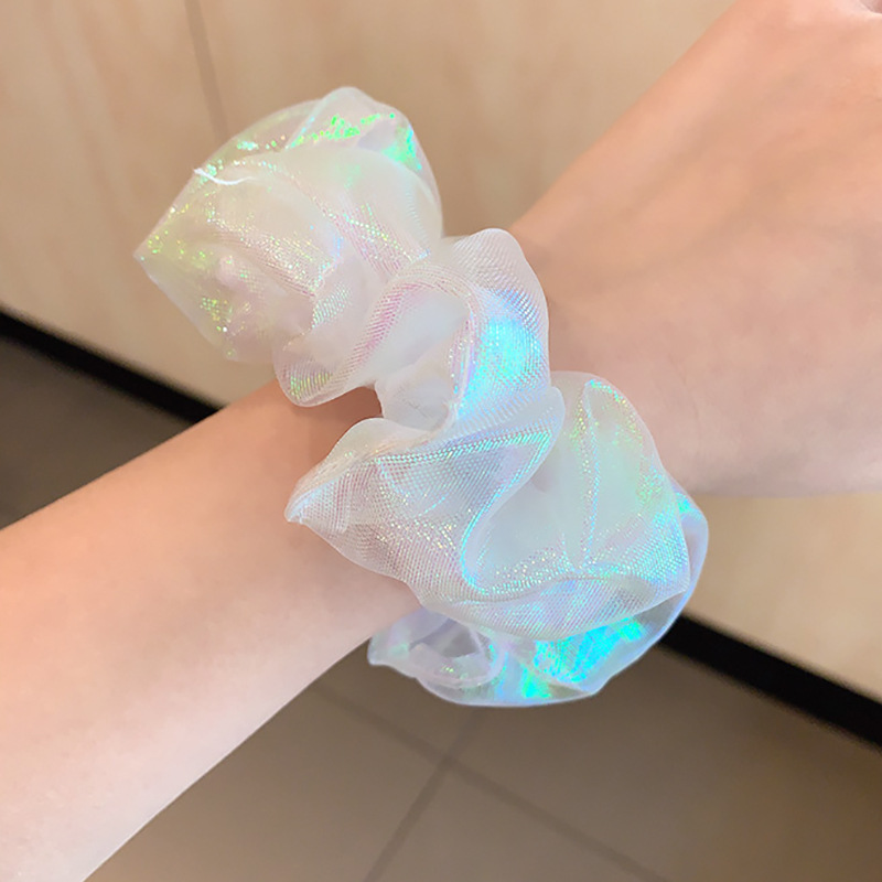 Sueño de la muchacha sirena Ji malla intestino grueso banda de goma banda de pelo cuerda de pelo accesorios para el cabello simple lindo Hada Mori tocado
