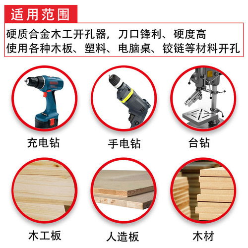 Woodworking hole opener flat wing drill hand electric drill reaming drill bit wood wood board plastic woodworking alloy hole opener