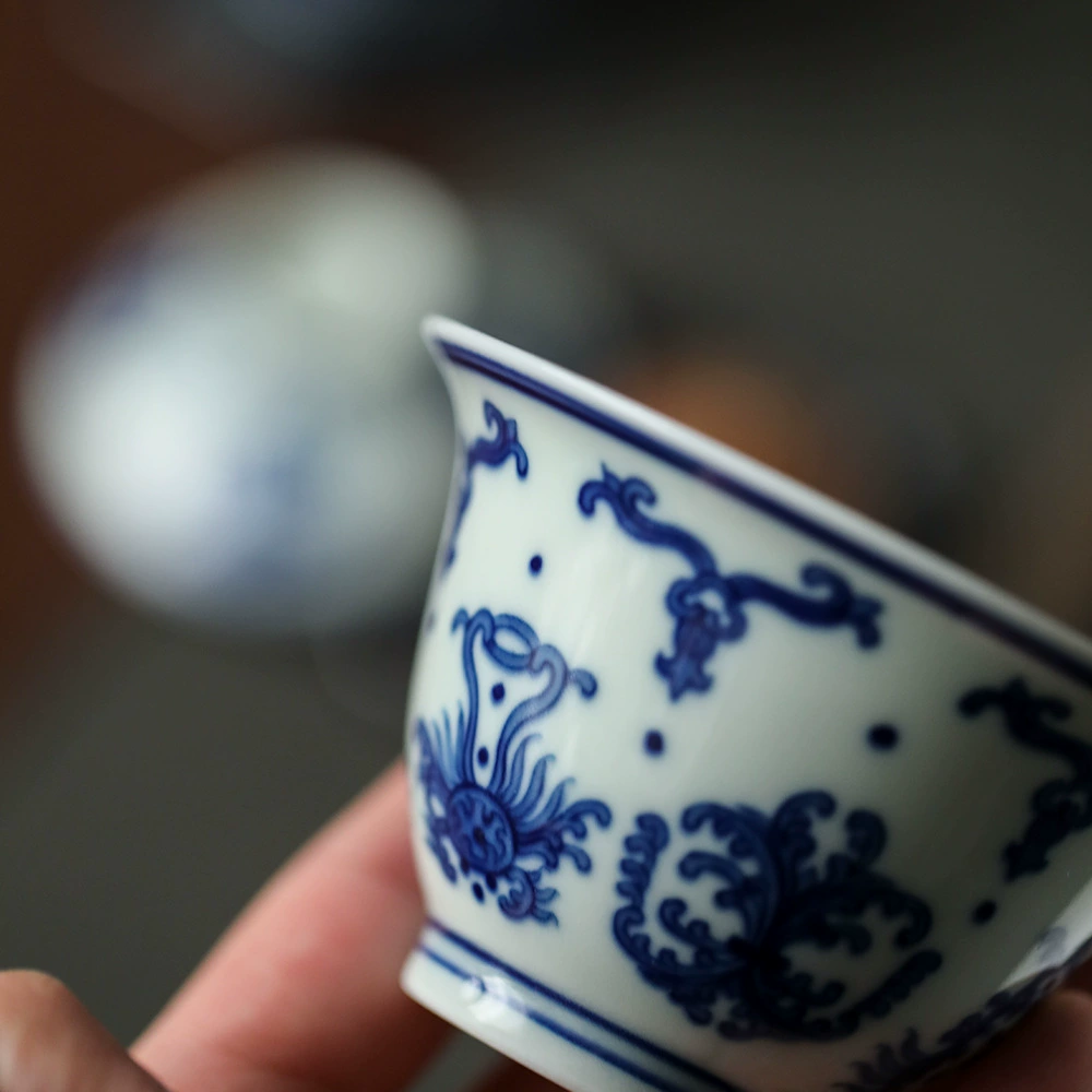 Посудница из дерева Шуанбао с крышкой, расписываемая вручную Jingdezhen, узор лимонник, утка-мандаринка, чашка чайная в античном стиле Санчай