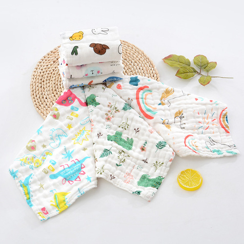 [Two cards per card] Six-layer high-density square towel 30*30 baby towel paper card saliva towel baby supplies