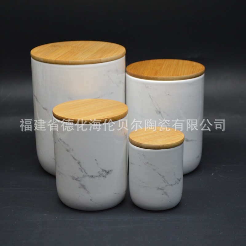 Moda cerámica marbling cocina latas selladas exportación comercio exterior marbling latas de café conjunto de cuatro