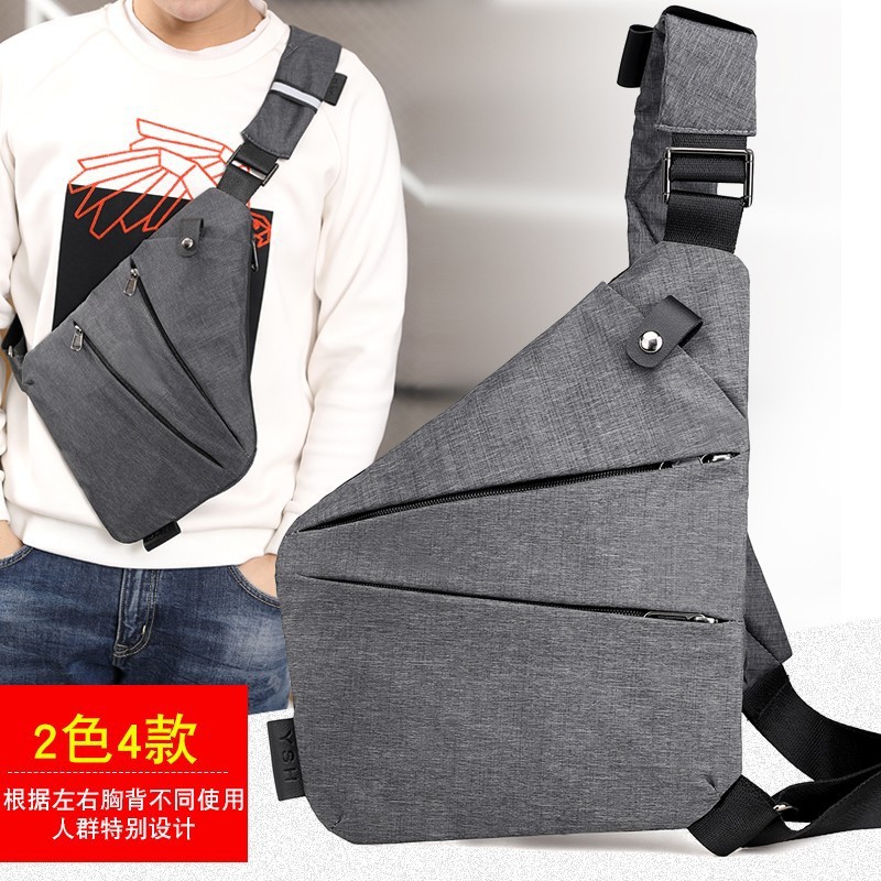 2024 moda nueva lona pecho masculino coreano personalidad casual hombres bolsa de mensajero hombro mochila