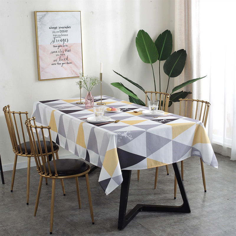 Nordic Style Geometric Triangle Tablecloth Waterproof Polyester_voghion.com