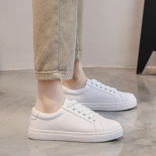 Spot White Shoes Women's 2022 Spring Korean-style Couple Flat Sneakers Student Basic All-match Casual Huidong Women's Shoes