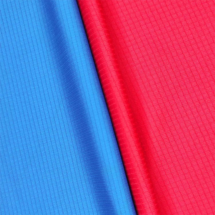 En stock 50D de doble cara pequeña tela a cuadros de poliéster de doble cara de tela de malla de punto de primavera y verano ropa de baloncesto tela de la camiseta image 5