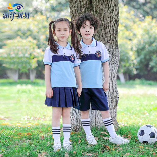 Children's school uniform set primary school uniform summer clothing kindergarten kindergarten uniform sports short sleeve class uniform fashion wholesale