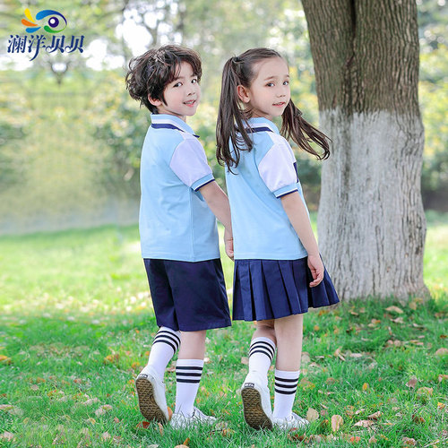 Children's school uniform set primary school uniform summer clothing kindergarten kindergarten uniform sports short sleeve class uniform fashion wholesale
