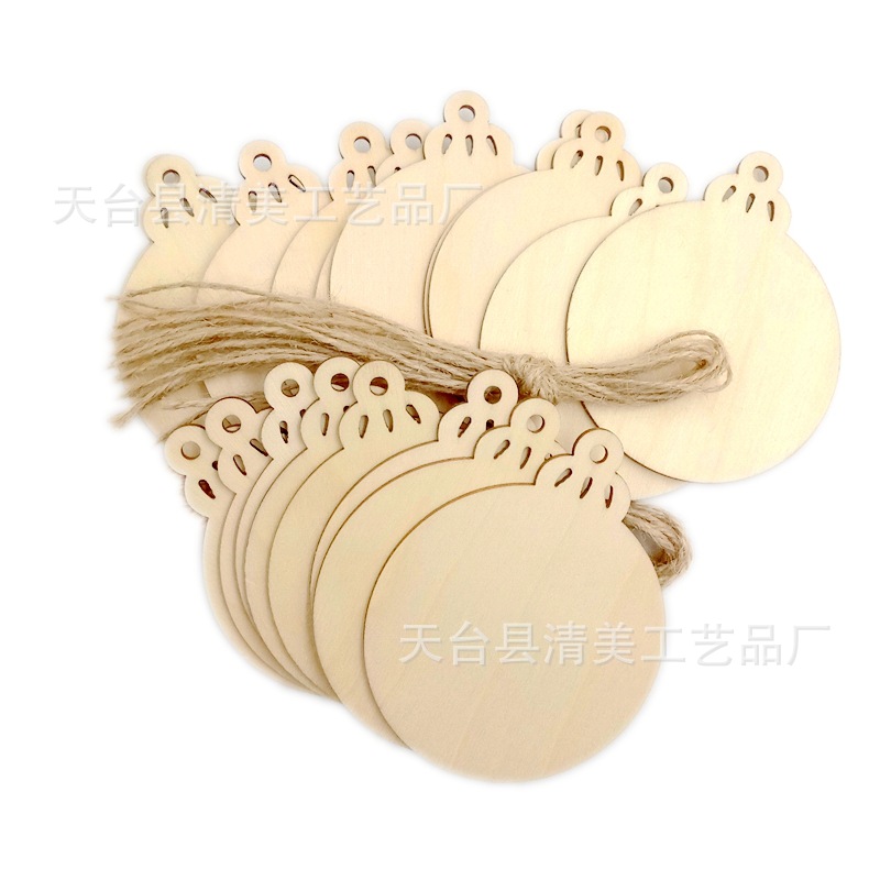 Registro nueva linterna de madera chips DIY decorativo de madera linterna forma madera chips 10/20 piezas un paquete con cuerda de cáñamo