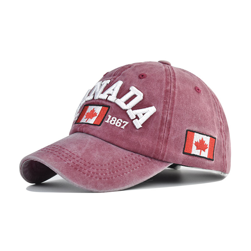AliExpress eBay popular carta CANADÁ gorra de béisbol para hombres y mujeres gorra de béisbol canadiense de algodón todo partido gorra de pico